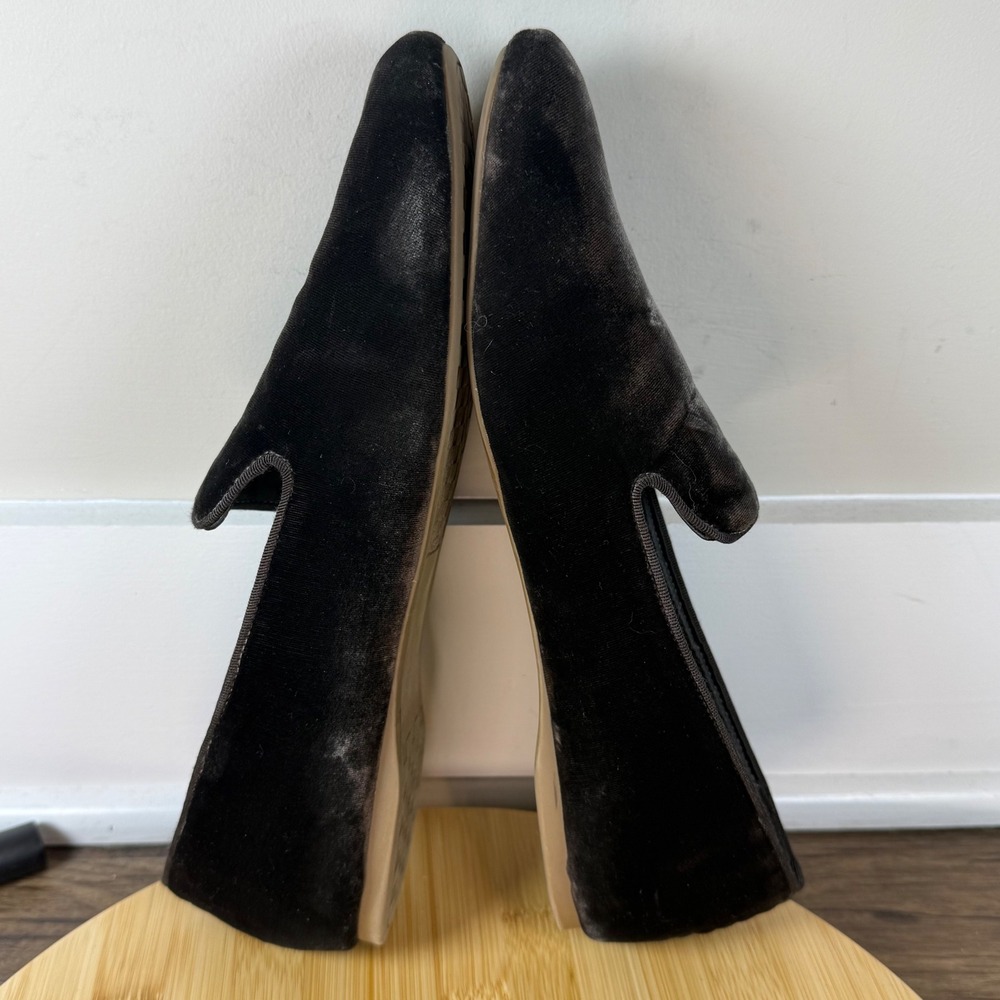 Birdies Velvet Loafers Women's 12 Charcoal Gray Excellent Fur Lined Slipper Flat - Picture 5 of 8